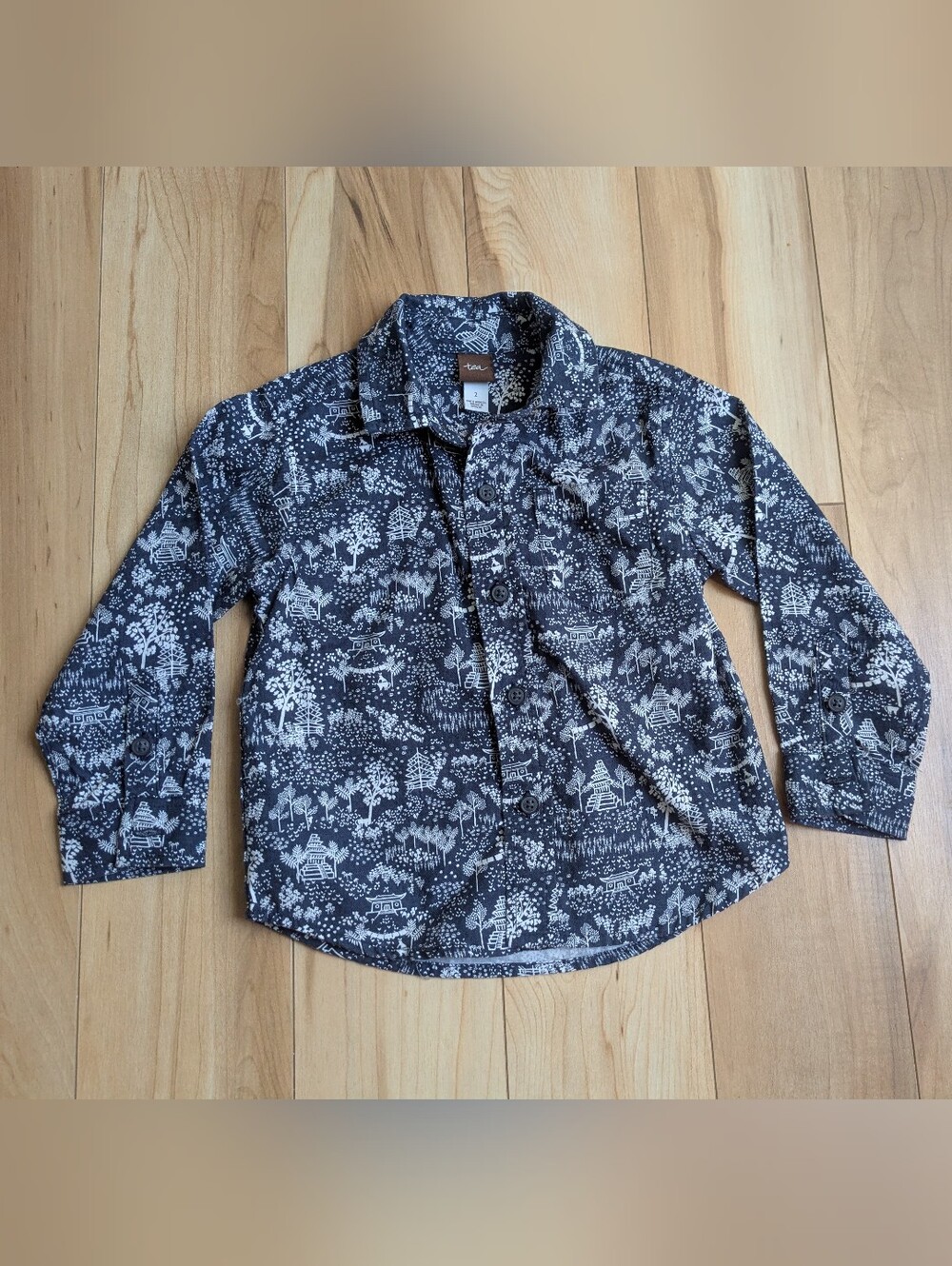Tea Boys Blue | White Button Down Long Sleeve size: 2